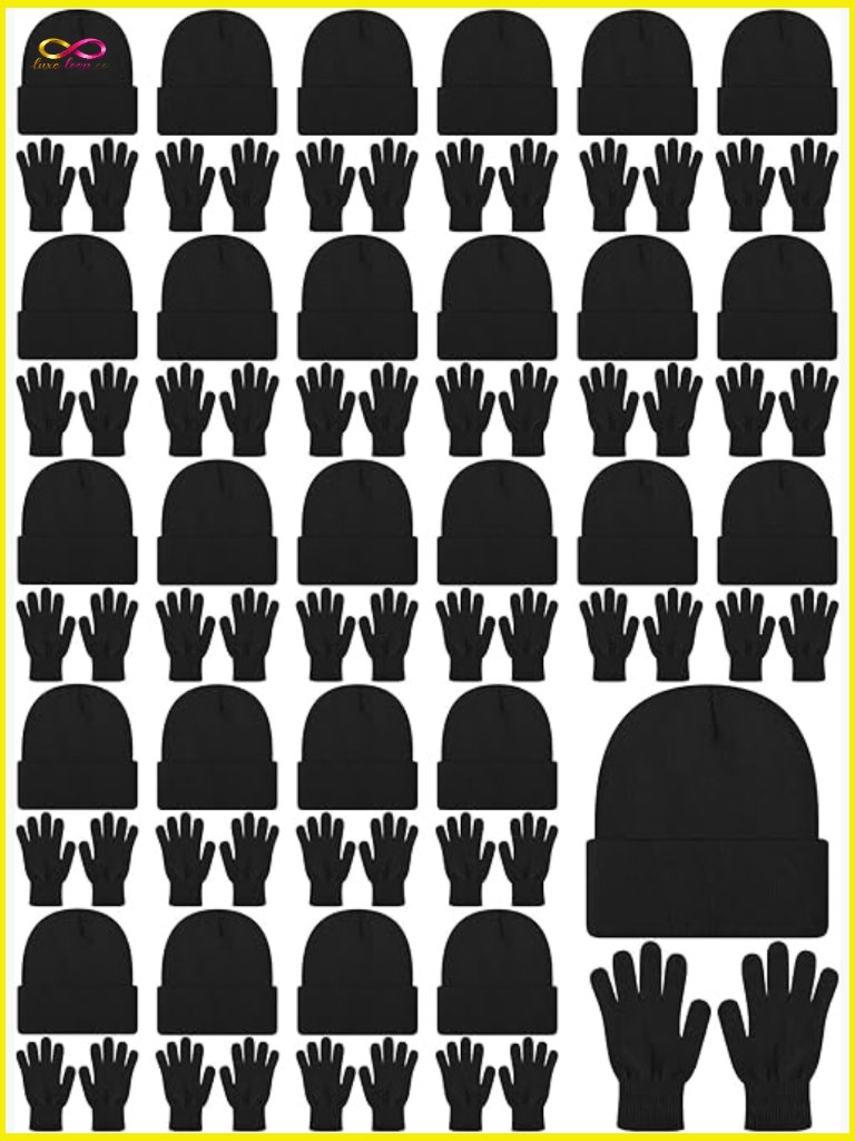 Bulk Winter Beanies And Gloves Set 100 Pack Unisex Hats Gloves For Charity